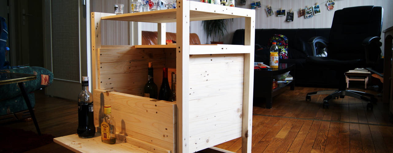 Minibar en bois de palettes recyclées, creationsecopalettes creationsecopalettes Living room
