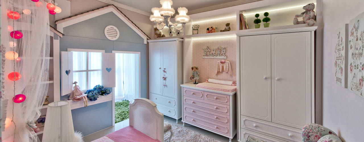 Um quarto de boneca, Espaço do Traço arquitetura Espaço do Traço arquitetura Dormitorios infantiles de estilo rural