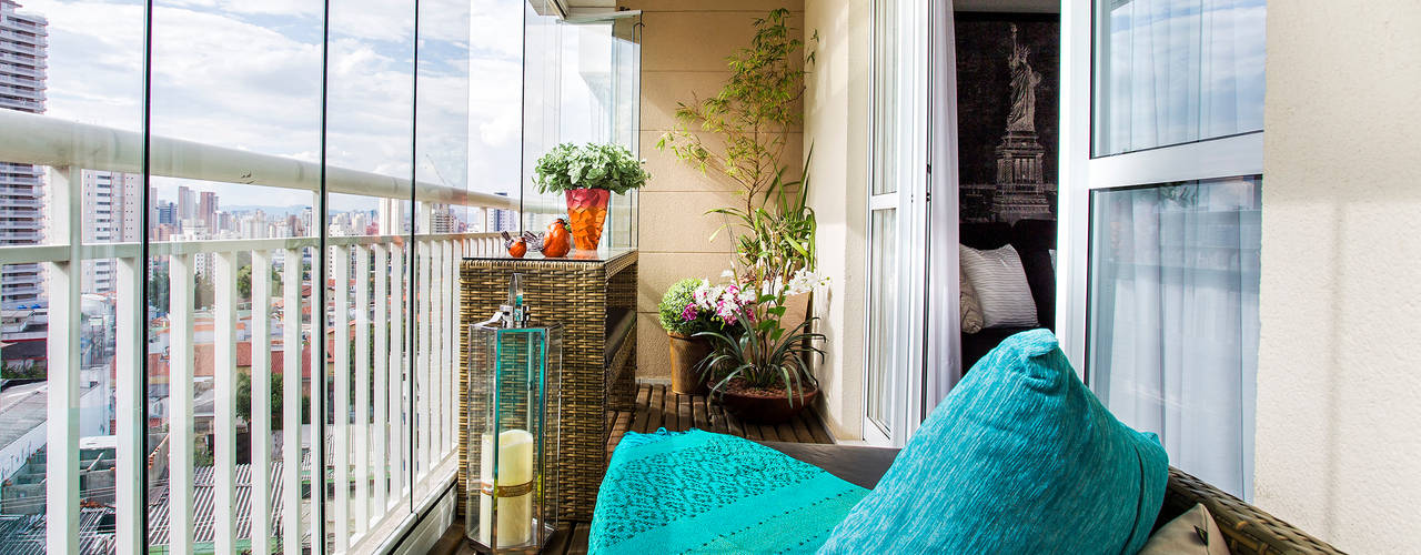 Projeto Alto do Ipiranga SP, Lo. interiores Lo. interiores Rustic style balcony, porch & terrace