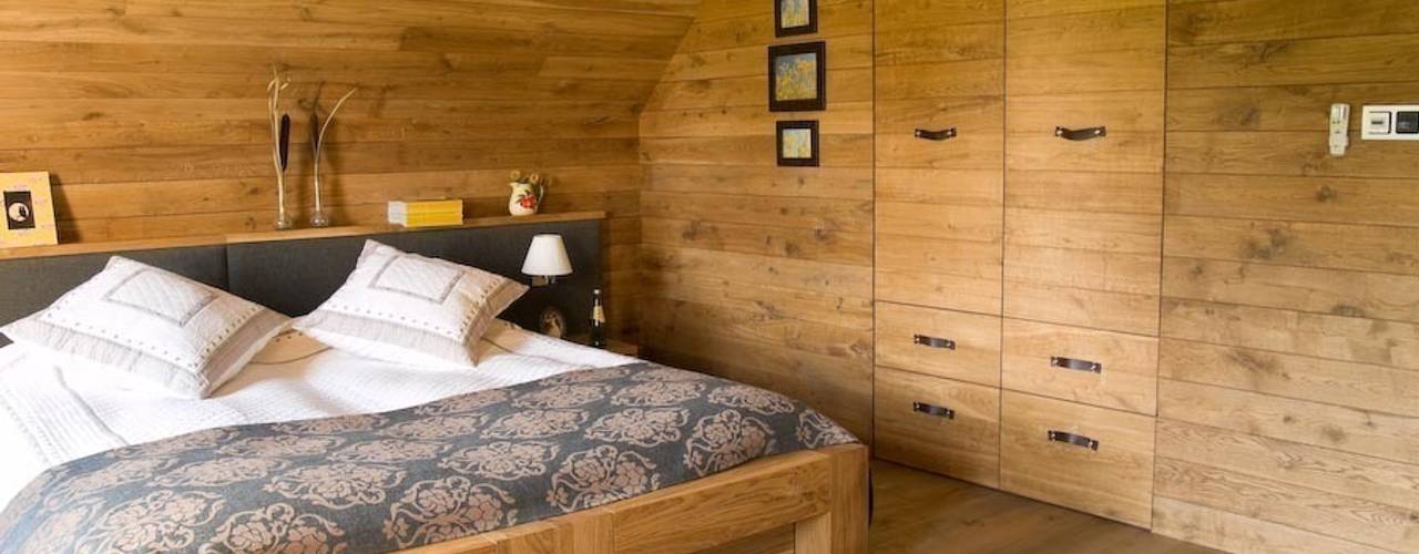 Nowy Dom Mazurski nad jeziorem, CUBICPROJEKT CUBICPROJEKT Country style bedroom