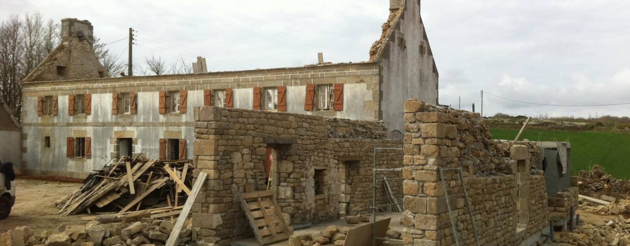 Rénovation Complète d'une Longère à Plouhinec, LE LAY Jean-Charles LE LAY Jean-Charles Casas campestres