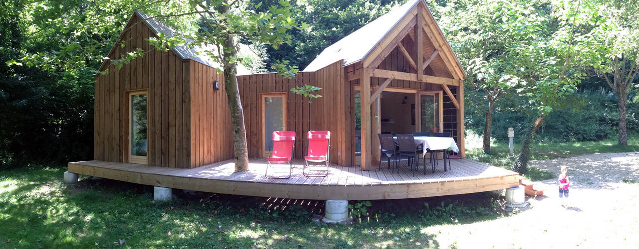 Habitat de loisir en bois - camping les Clots mirandol - bourgnounac, ...architectes ...architectes مساحات تجارية