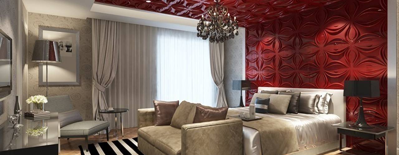 3D GOLD PANEL, Diva Yapı Diva Yapı غرفة نوم