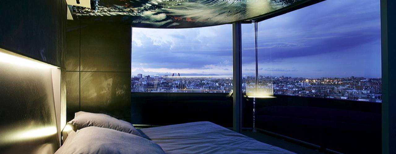 HOTEL PUERTA AMERICA, Madrid, Habitación Jean Nouvel, RAFAEL VARGAS FOTOGRAFIA SL RAFAEL VARGAS FOTOGRAFIA SL Eclectic style bedroom