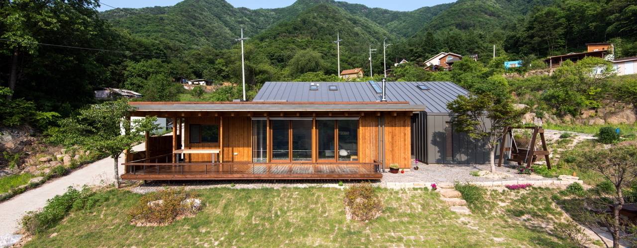 Seo-Kyeong-Dab-Ka (西景答家), KAWA Design Group KAWA Design Group Nowoczesne domy