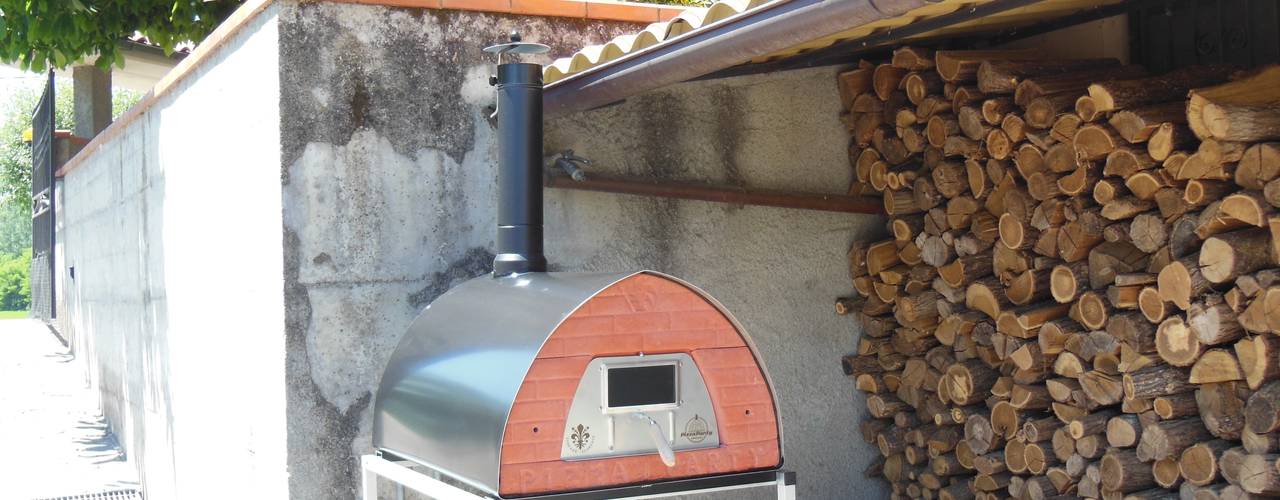 Outdoor Wood fired pizza oven Pizzone 3-4 pizzas by Pizza Party, Genotema SRL Unipersonale Genotema SRL Unipersonale Jardines rústicos