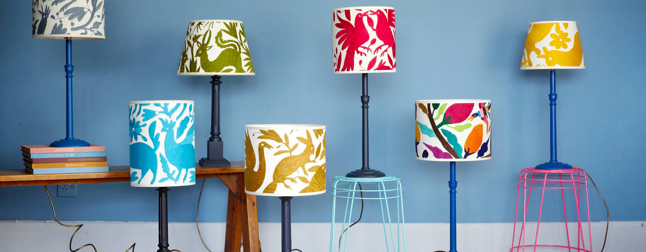 Colour pop lampshades by Montes & Clark, Montes & Clark Montes & Clark Modern living room