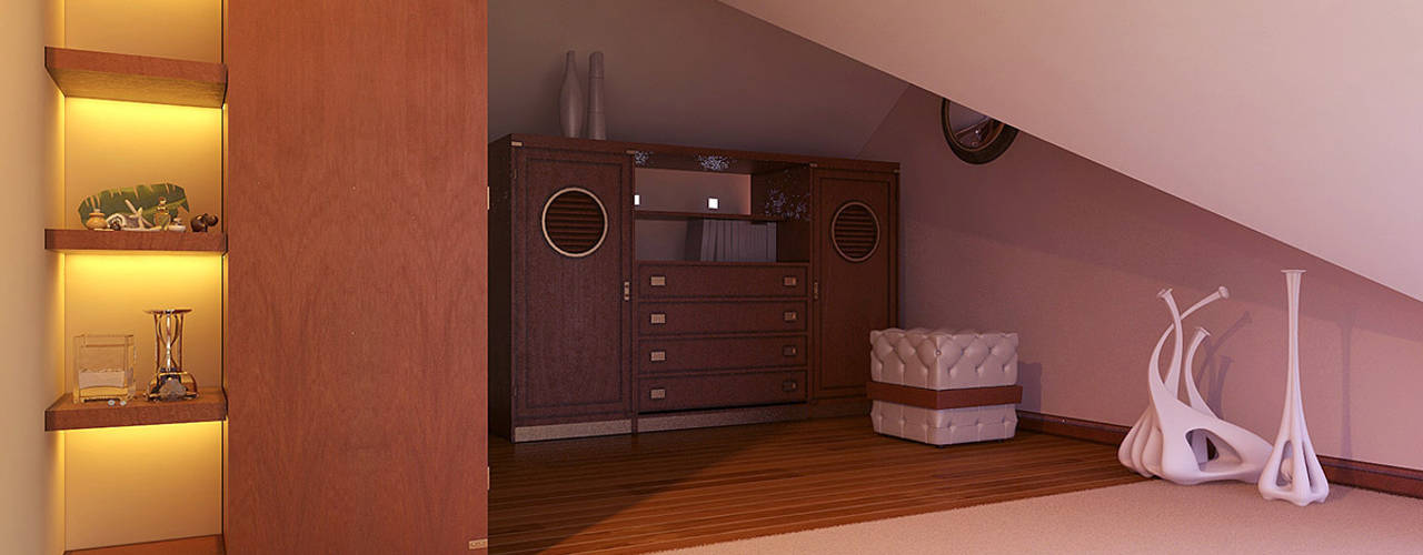 Мансардный этаж, Architoria 3D Architoria 3D Kolonyal Giyinme Odası