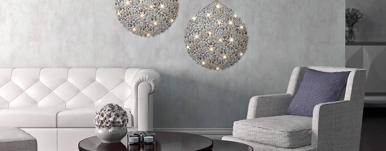 Germanium LED Wallpaper Chandelier, Meystyle Meystyle モダンデザインの リビング