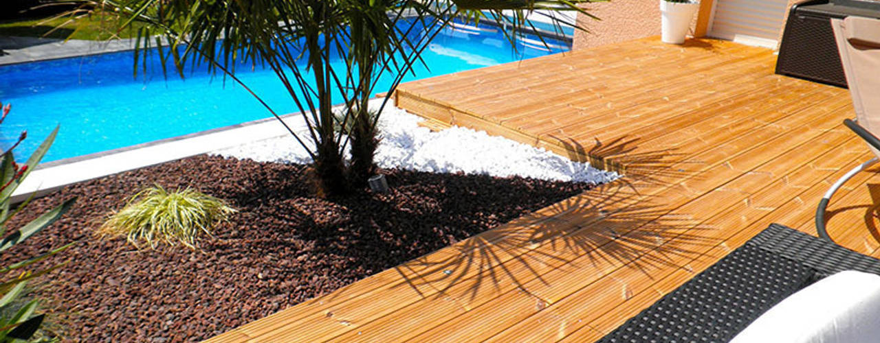 Terrasse et aménagement piscine, AD2 AD2 Mediterranean style house