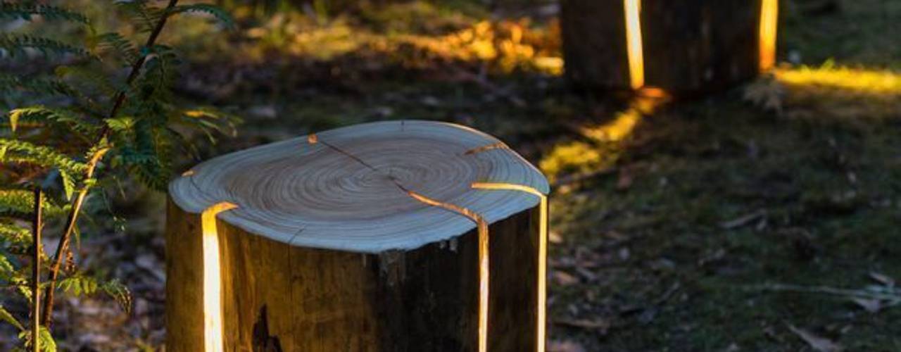 Cracked Log Lamps, Duncan Meerding Duncan Meerding 에클레틱 정원 조명