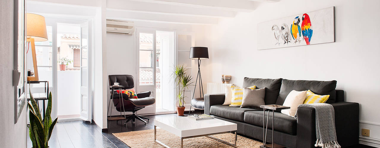 Home Staging para Alquilar una Vivienda en Barcelona, Markham Stagers Markham Stagers غرفة المعيشة