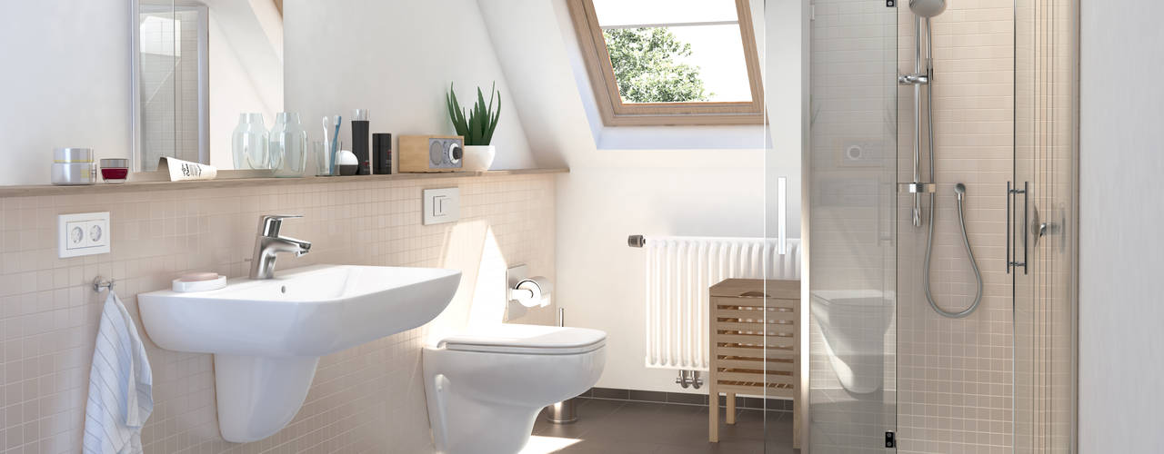 De praktische douchekamer, wedi wedi Classic style bathroom