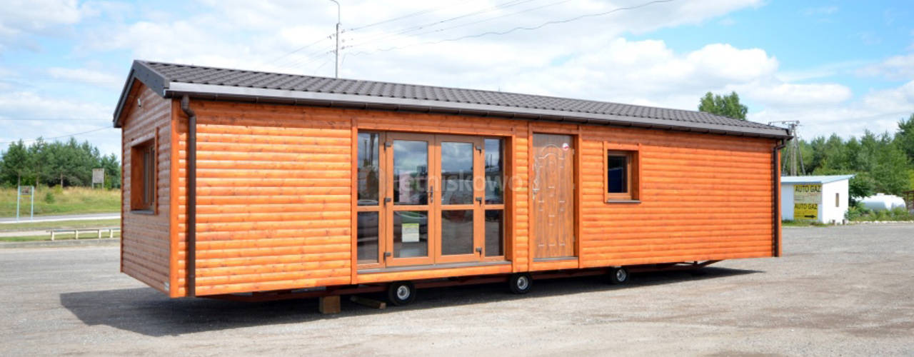 Domki mobilne 12x4m w różnych konfiguracjach, Letniskowo.pl Garkowski, Solka, Spółka Komandytowa Letniskowo.pl Garkowski, Solka, Spółka Komandytowa Prefabricated home Wood Wood effect