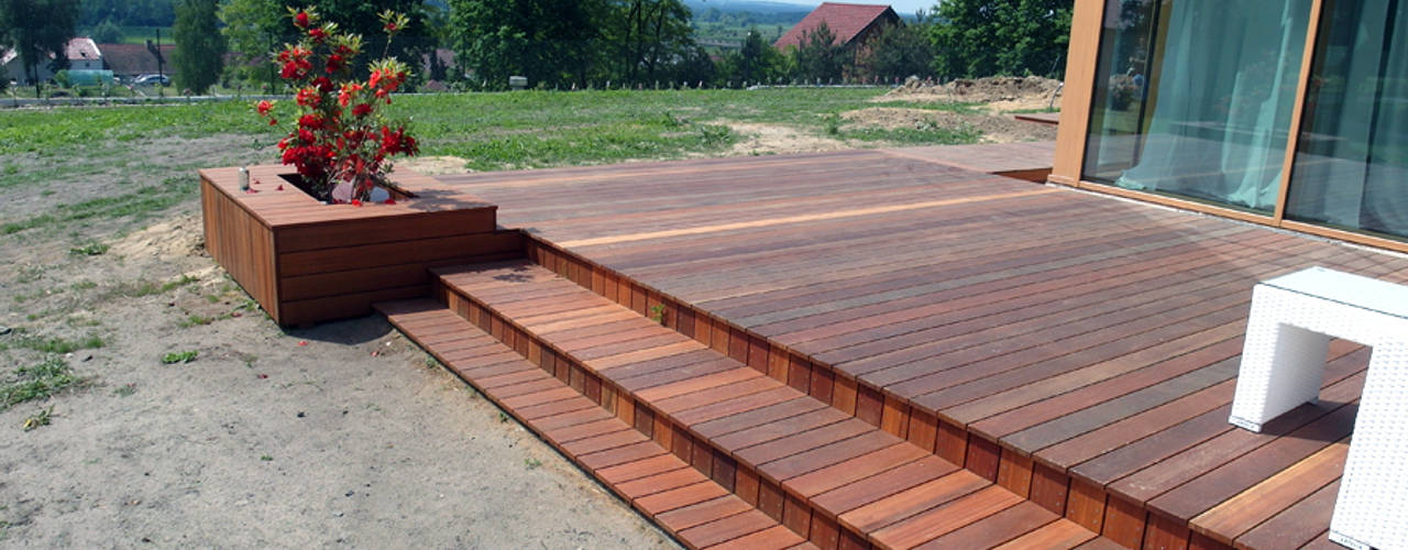 Taras drewniany w Cigacicach wykonany z drewna Bangkirai., PHU Bortnowski PHU Bortnowski