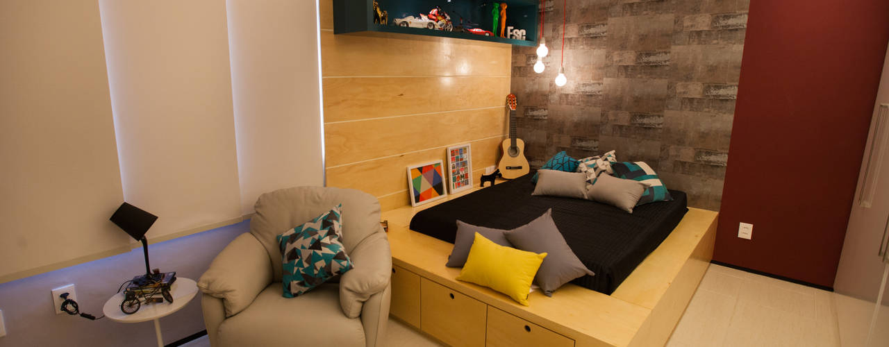Apartamento AF, Passo3 Arquitetura Passo3 Arquitetura Eclectic style bedroom