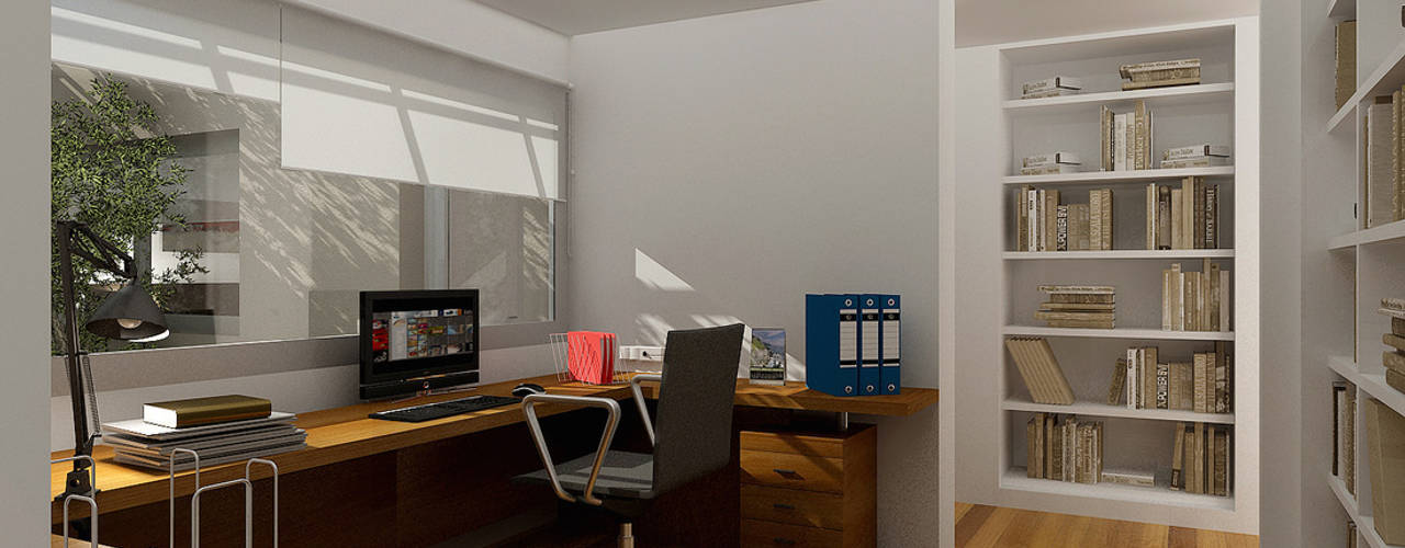 Renders interiores, Entretrazos Entretrazos ห้องทำงาน/อ่านหนังสือ