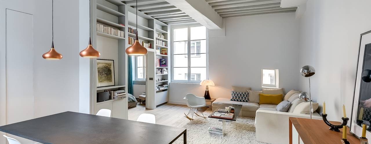 Appartement Paris, Meero Meero Phòng khách phong cách công nghiệp