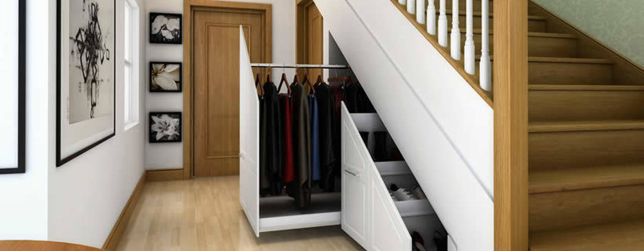 Innovative storage solutions. homify Modern corridor, hallway & stairs built-in storage,space saving furniture