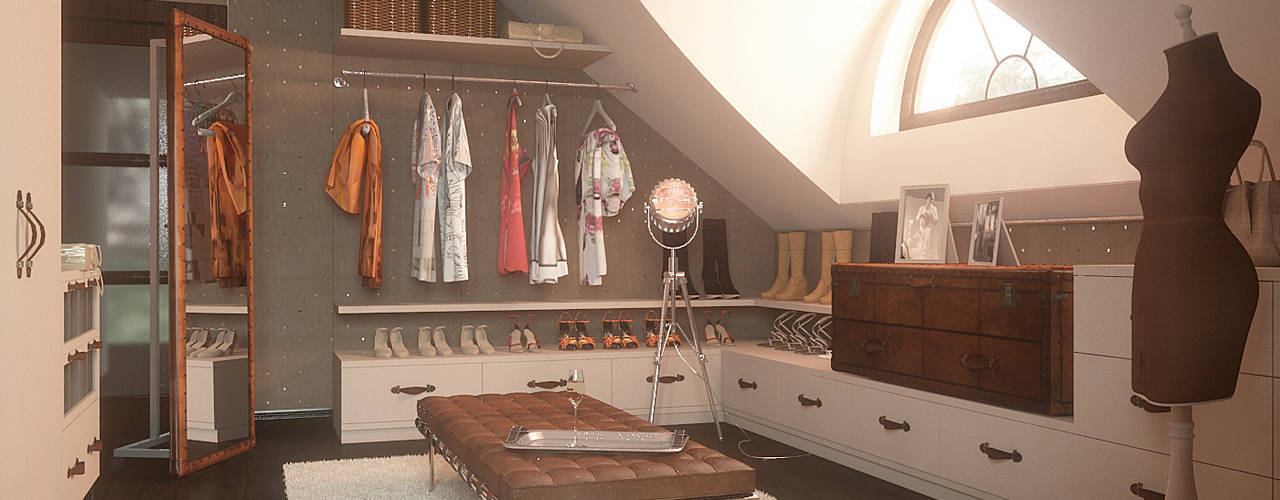 homify Industrial style dressing room