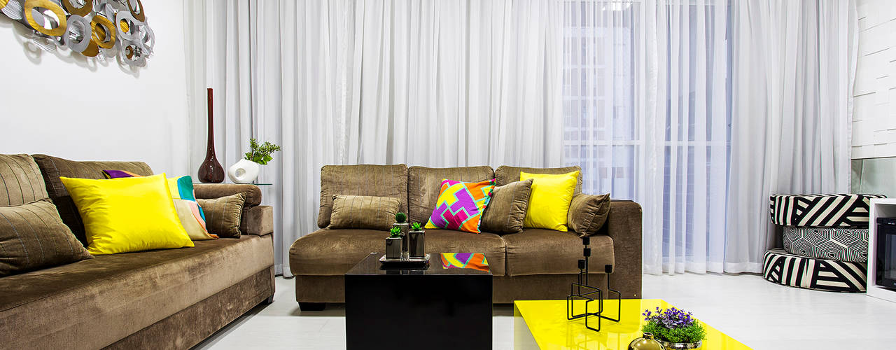 Apartamento São Bernardo, Amanda Pinheiro Design de interiores Amanda Pinheiro Design de interiores Livings de estilo moderno