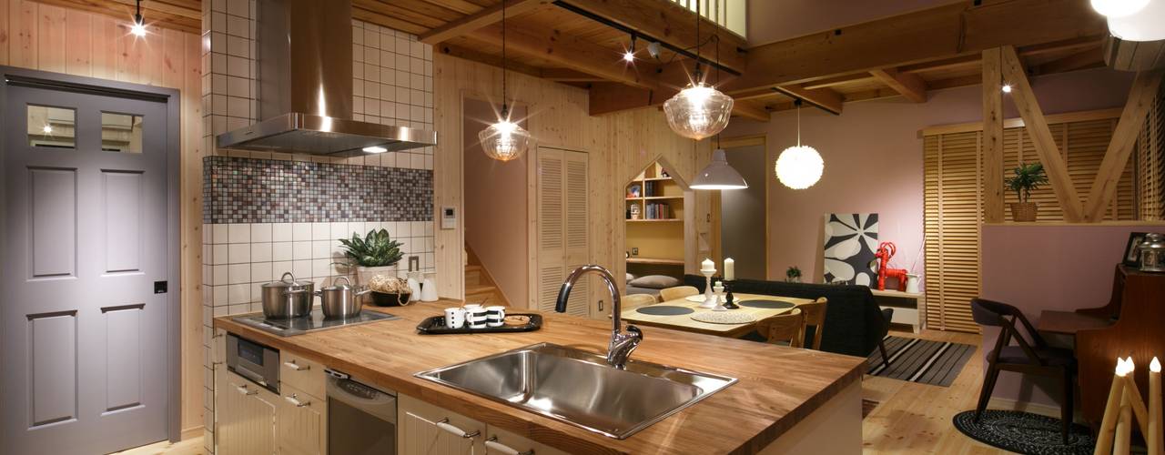 U's HOUSE, dwarf dwarf Nhà bếp phong cách Bắc Âu Gỗ Wood effect