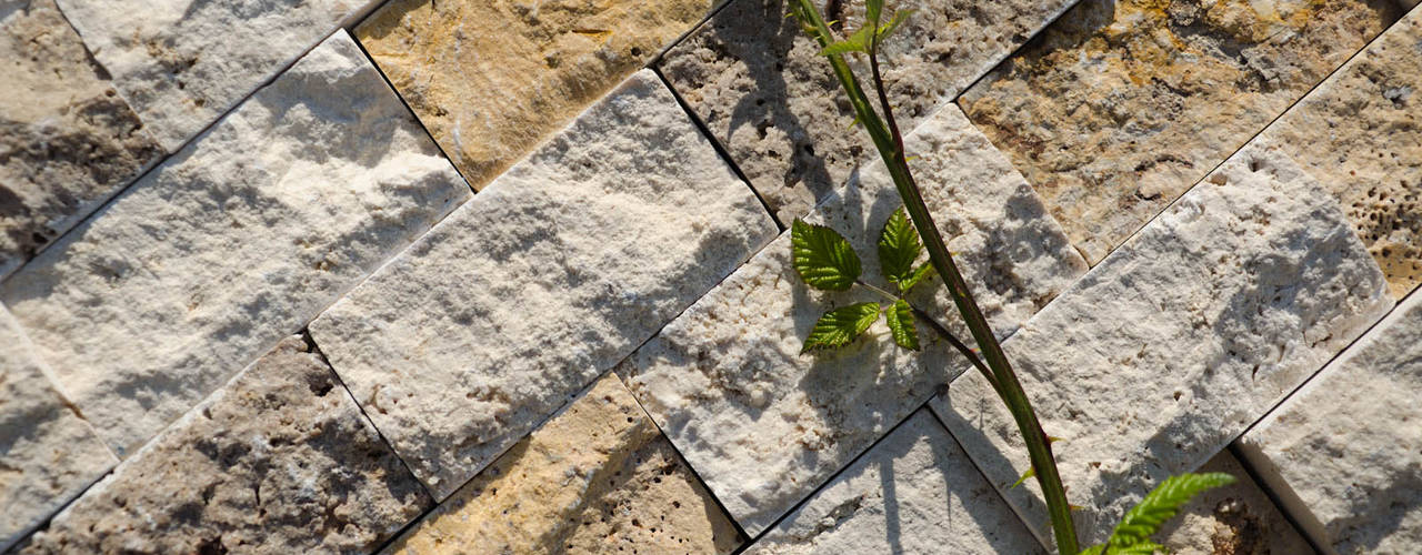 Mosaici in travertino, Pietre di Rapolano Pietre di Rapolano 컨트리스타일 벽지 & 바닥 돌