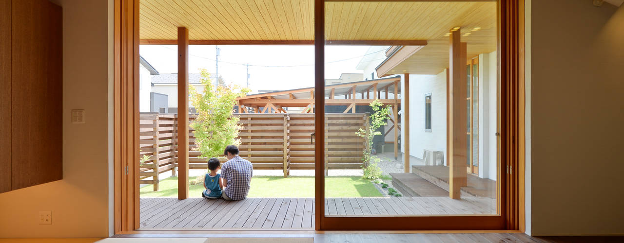 上新庄の家, haws建築設計事務所 haws建築設計事務所 Living room لکڑی Wood effect