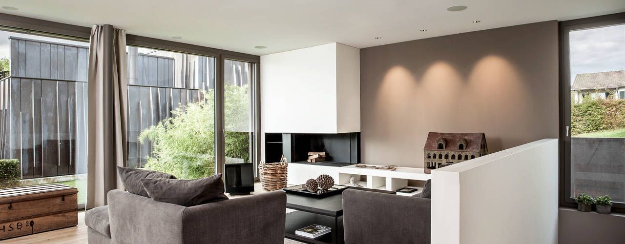 Objekt 255, meier architekten zürich meier architekten zürich Modern living room Wood Wood effect