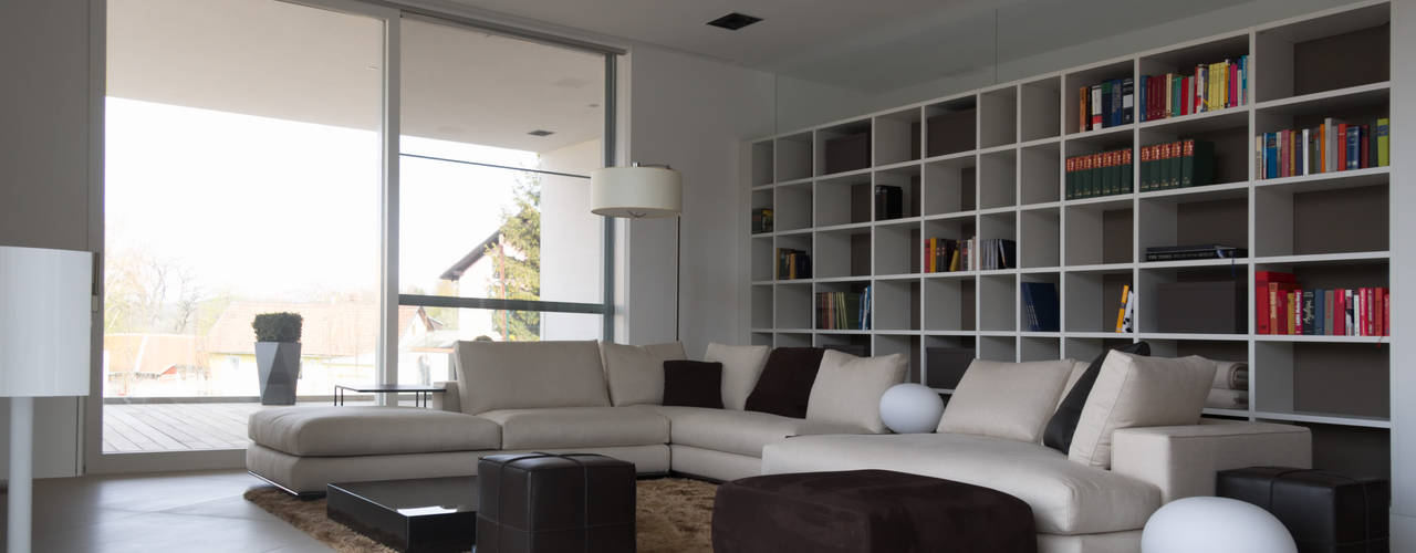 Haus P, Anthrazitarchitekten Anthrazitarchitekten Modern living room
