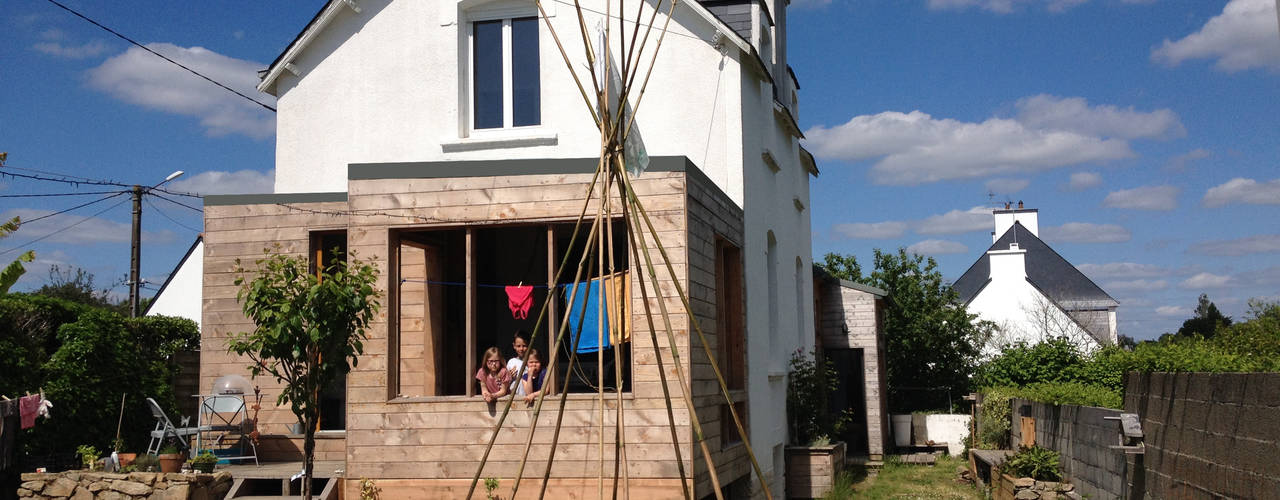 Réhabilitation et extension d’une ancienne maison de pêcheur des années 1930, atelierfrancoisberthe atelierfrancoisberthe Casas de estilo clásico