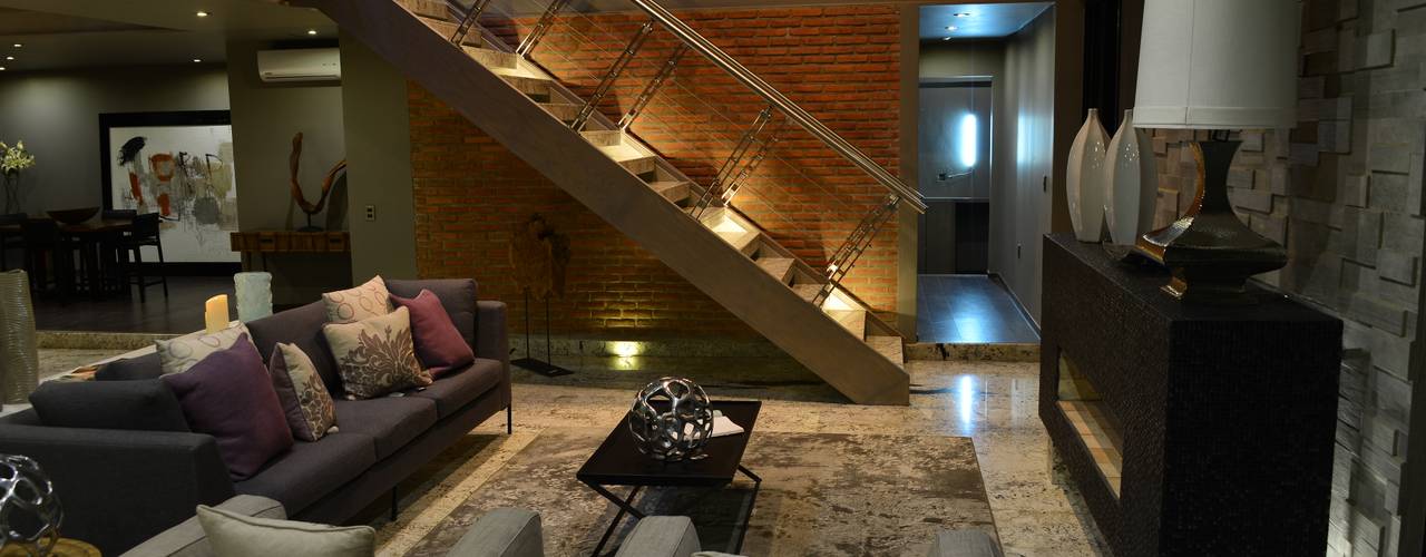 Con Contenedores S.A. de C.V. Salas de estilo minimalista Beige