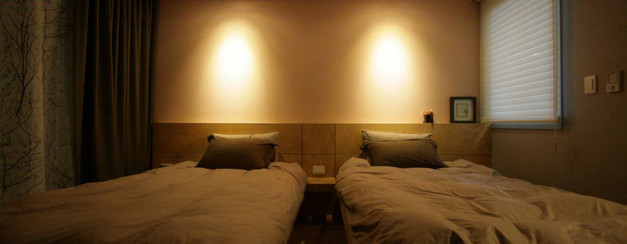 호텔식 트윈룸_34py, 홍예디자인 홍예디자인 ห้องนอน