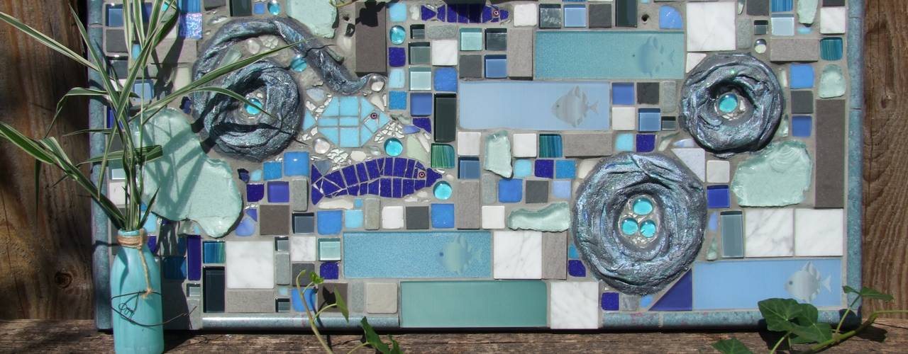 homify Mediterranean style bathroom Glass Blue Decoration