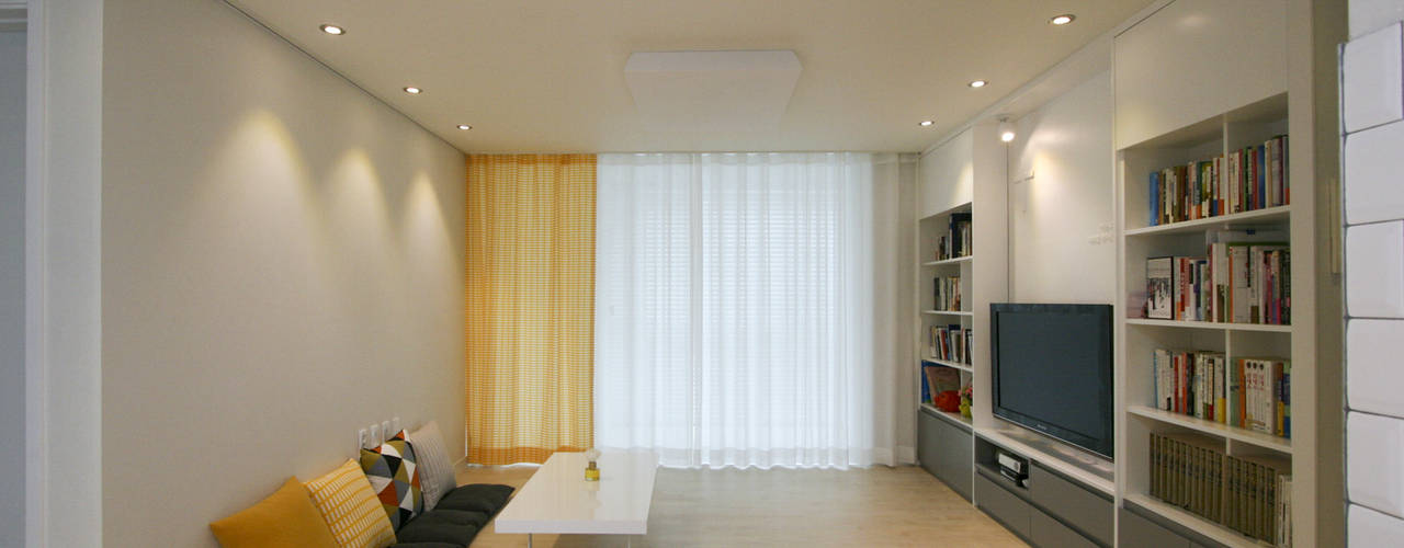 거실의 서재화 , 은혜로운 집 _ 25py, 홍예디자인 홍예디자인 Livings modernos: Ideas, imágenes y decoración