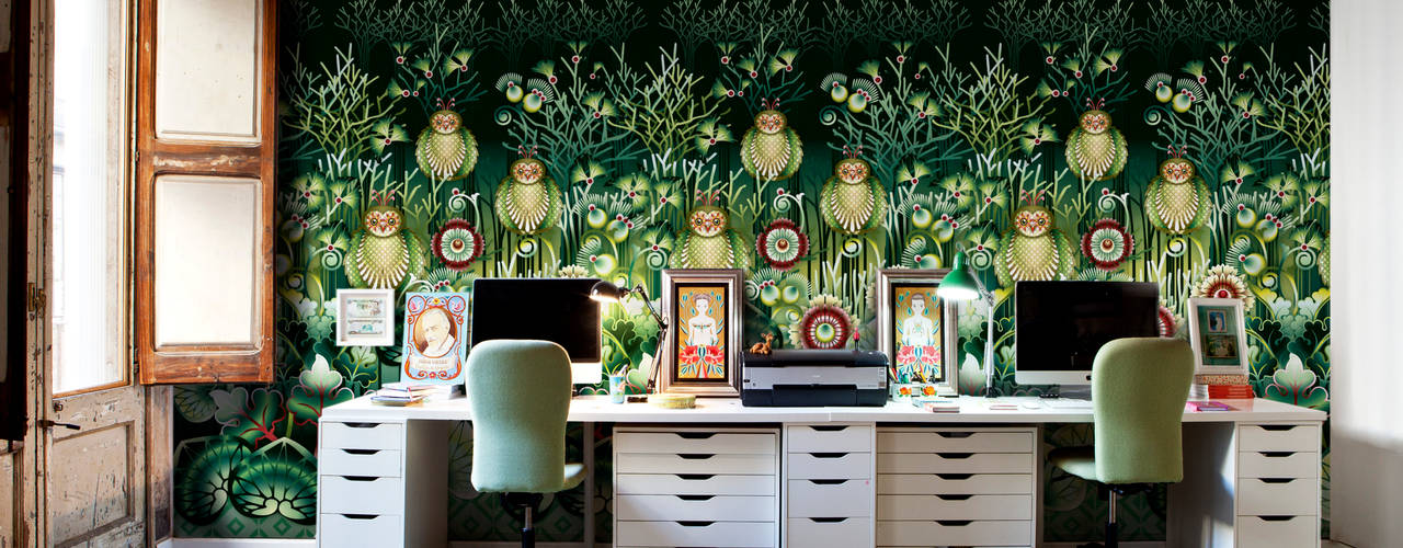 Catalina Estrada, Bloompapers Bloompapers Tropical style walls & floors Paper