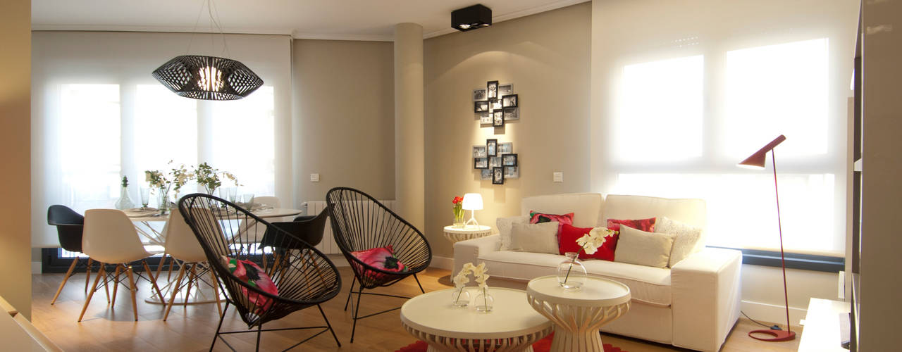 Proyecto de decoración de vivienda en Bilbao, Sube Susaeta Interiorismo - Sube Contract, Sube Interiorismo Sube Interiorismo Modern living room