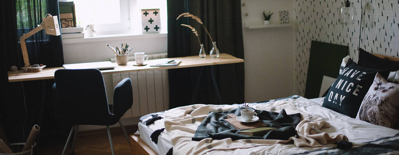 Квартира в скандинавском стиле, ИНТЕРЬЕР-ПРОЕКТ.РУ ИНТЕРЬЕР-ПРОЕКТ.РУ Scandinavian style bedroom