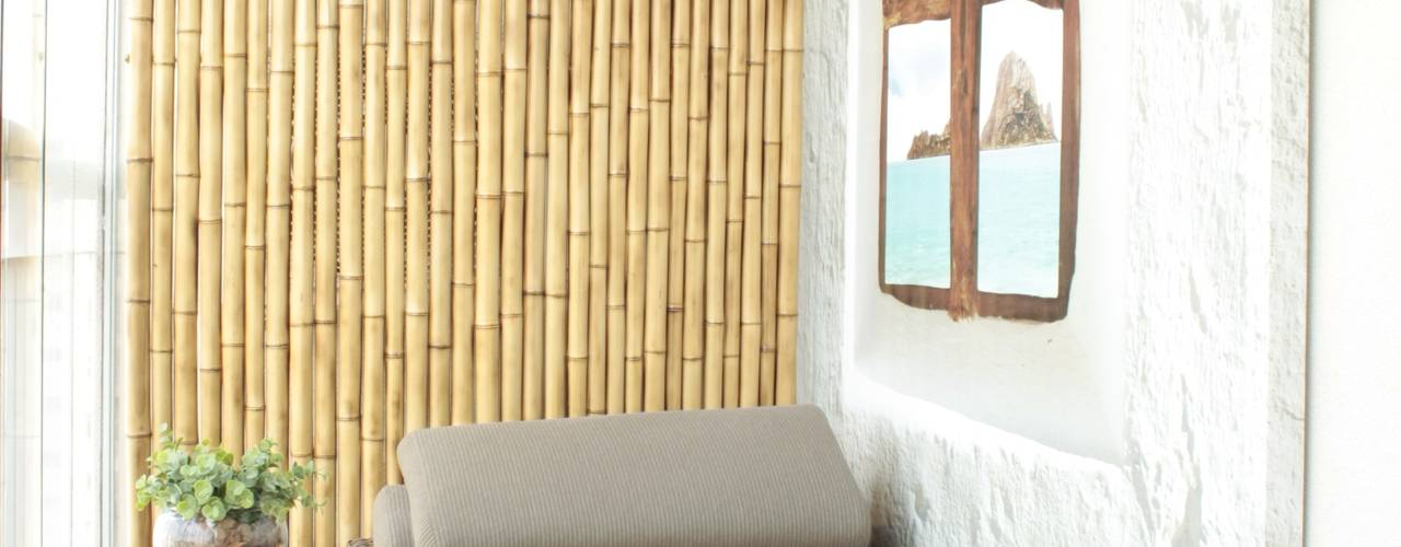 Fernanda Moreira - DESIGN DE INTERIORES Balcones y terrazas de estilo moderno Bambú Amarillo