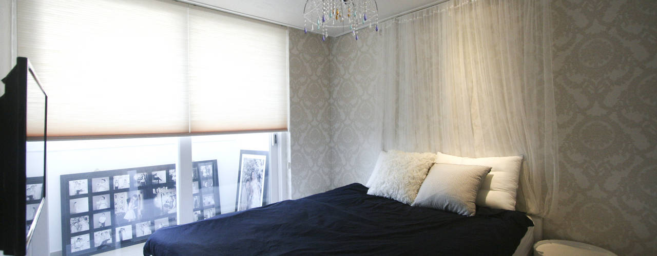 파스텔톤의 따뜻한 신혼집 _ 33py, 홍예디자인 홍예디자인 İskandinav Yatak Odası