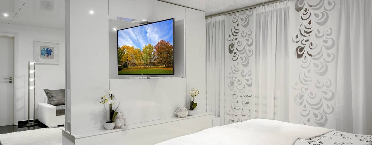 Raumteiler mit drehbarem TV-Gerät, TV WALL Designmöbel TV WALL Designmöbel Living room Wood-Plastic Composite