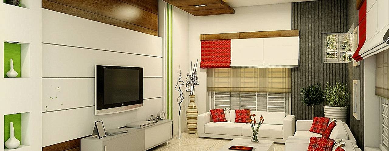 Residence of Mr. Shoukath at Perinthalmanna, BN Architects BN Architects Modern living room