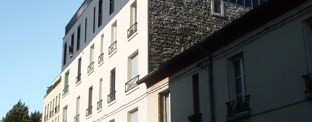 Sur-élevation à ossature Bois - Montreuil, AADD+ AADD+ Moderne huizen
