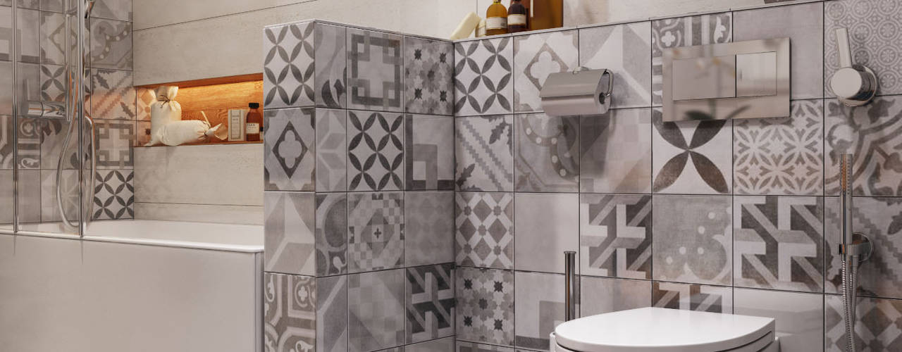 APARTMENT “VERBI”, Polygon arch&des Polygon arch&des Minimalist style bathroom Tiles