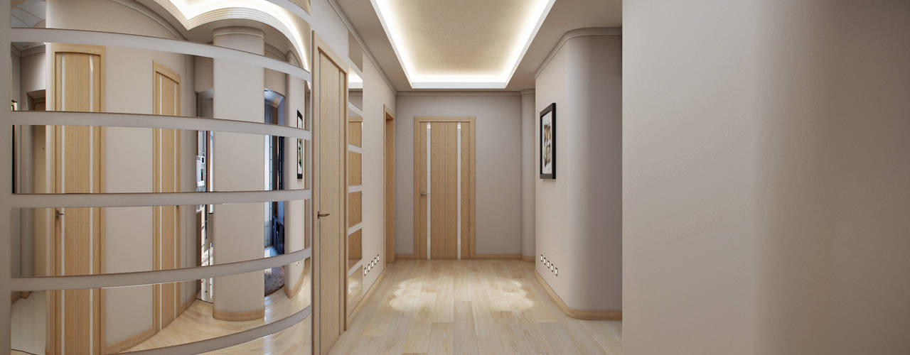 homify Modern corridor, hallway & stairs