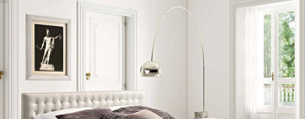 homify Camera da letto moderna Pelle Grigio