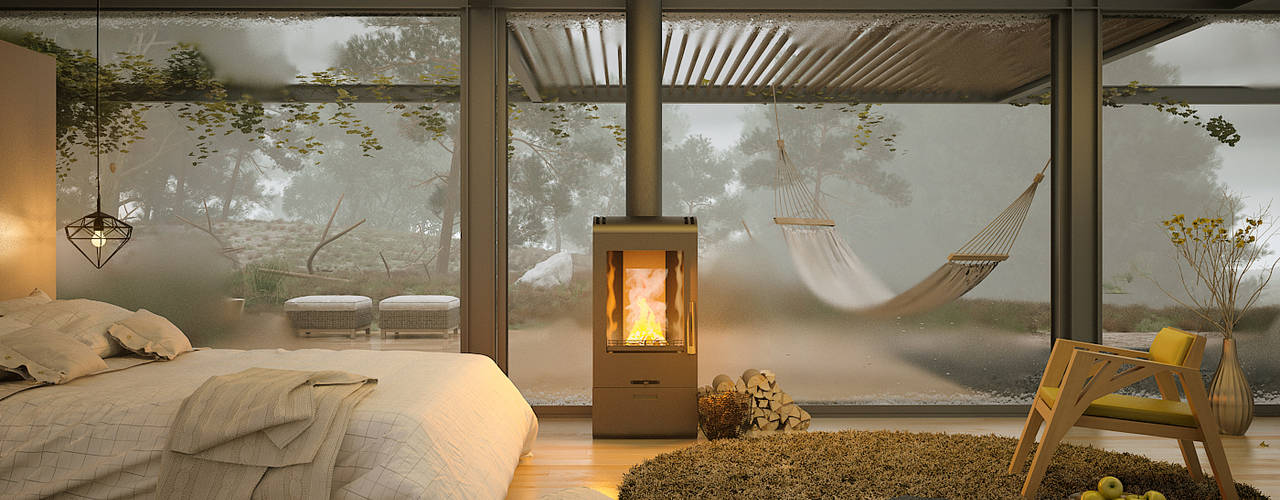 A bedroom in winter times, ArqRender ArqRender Dormitorios de estilo moderno