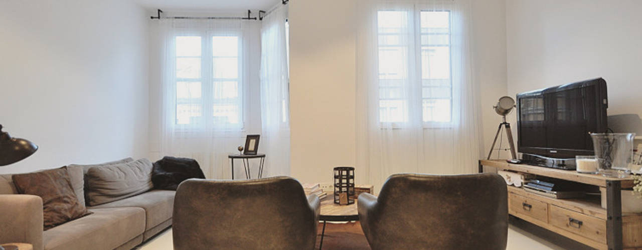 Ático nórdico, MIDO DECORACIÓN MIDO DECORACIÓN Scandinavian style living room