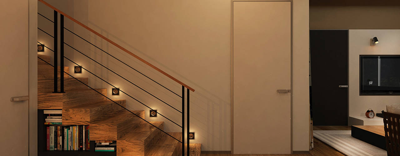 Фантазия, he.d group he.d group Industrial style corridor, hallway and stairs Wood Wood effect