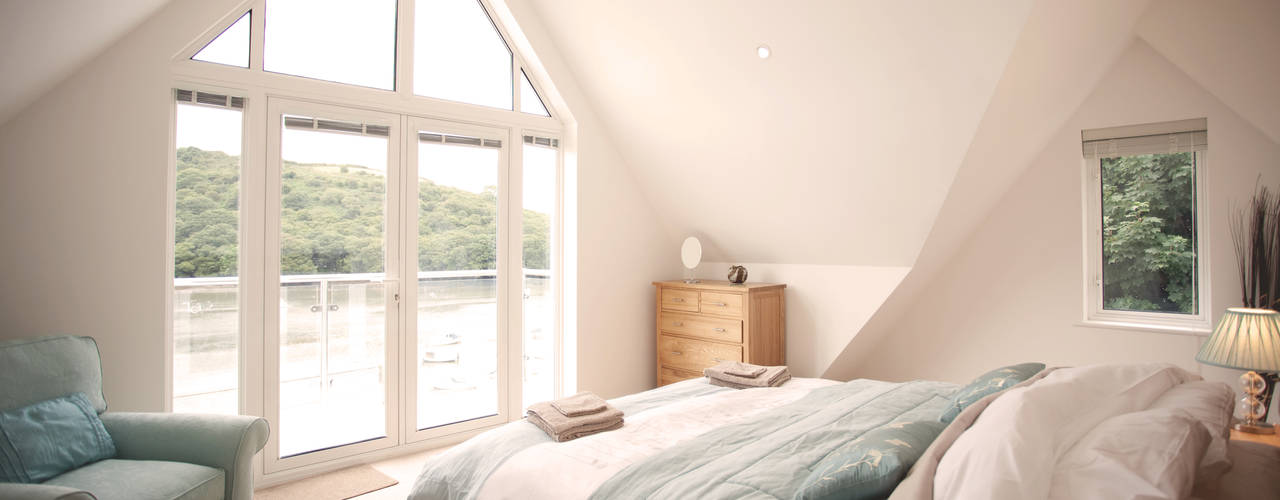 Driftwood House, Golant, Cornwall, Laurence Associates Laurence Associates Modern style bedroom